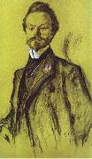 Valentin Serov Portrait of Konstantin Balmont. oil on canvas